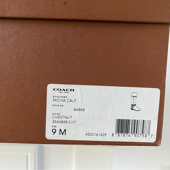Coach New York Micha Calf Riding Boot in Chestnut - Size 9 - Picture 3 of 6